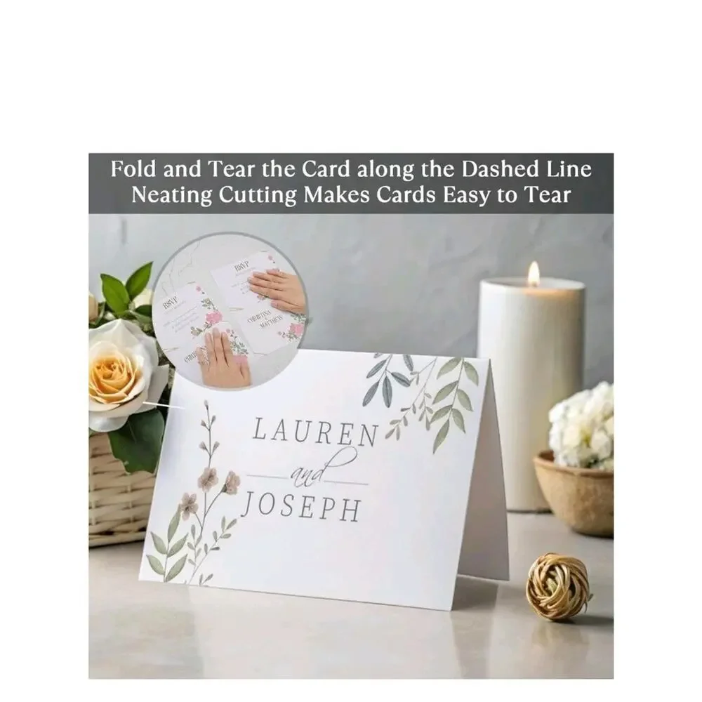 MaxGear Printable Thank You Cards with Envelopes, 15 Pack Blank Cards